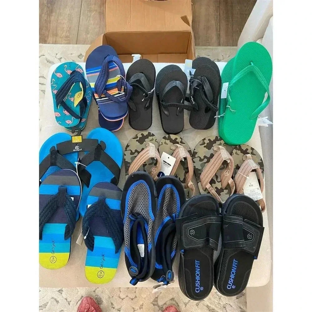 Multiple sizes Boys' Flip Flops & Sandals Variety Pack 12 PAIRS Summer Casual